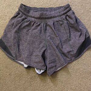 Grey washed size 4 hotty hot lulu shorts 4”